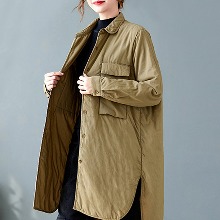 수입여성 솔리드 투포켓 코트